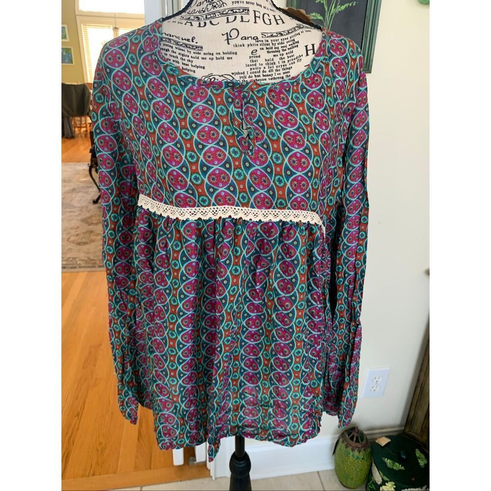 NWT Natural Life Bohemian Style Peasant Blouse - Picture 11 of 11